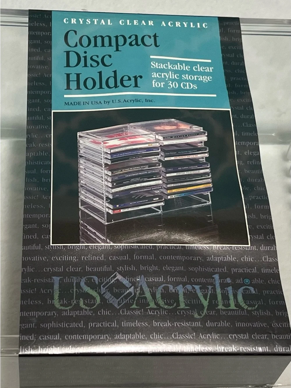 Acrylic Clear Compact Disc Holder- Holds 30 CD’s